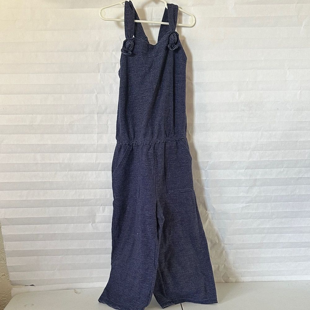 Cat & Jack Girls Striped Romper Blue/White Size 7/8